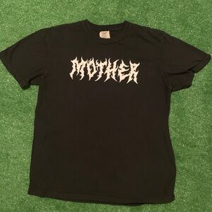 MOTHER Black Tee with Edgy White Logo